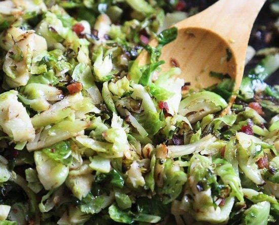 Sautéed Brussels Sprouts with Pancetta is the best Brussel sprout recipe! Lightly pan fried until crisp and slightly browned on the edges, it's my favorite way to cook and eat them!