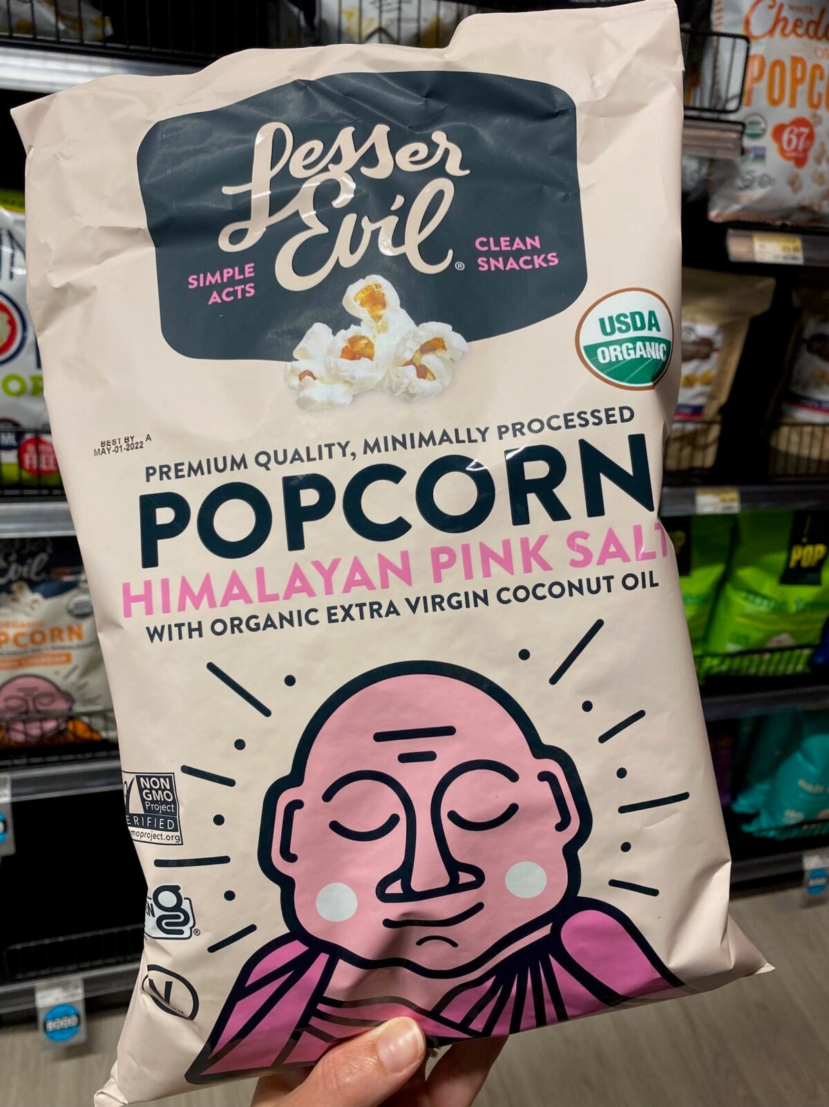 Bag of Himalayan Pink Salt Popcorn healthy snack