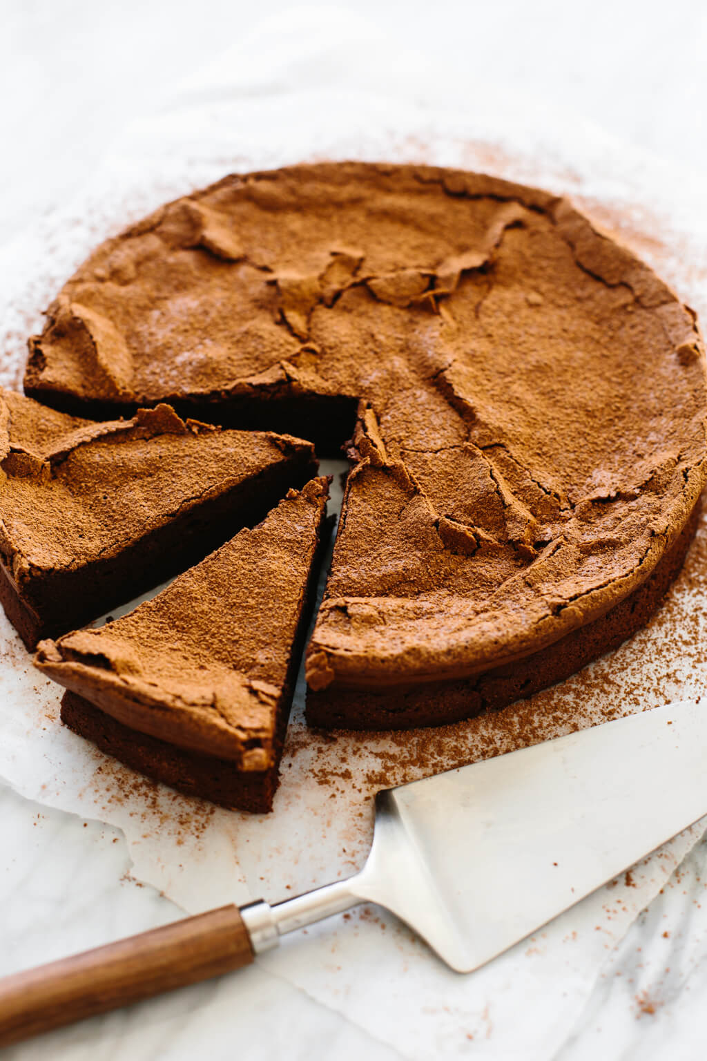 Flourless chocolate cake that's gluten-free, paleo and easy! It's the best flourless chocolate cake recipe and only has 5 ingredients!