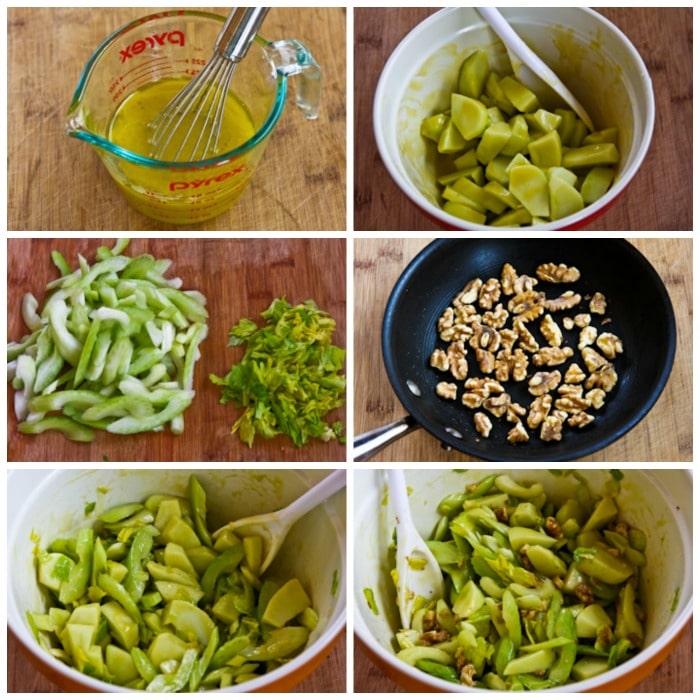 Green Apple Salad process shots collage