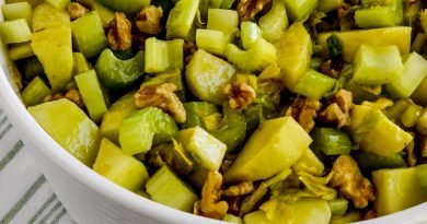 close-up shot of Green Apple Salad shown in serving bowl