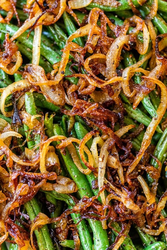 Roasted String Beans with Caramelized Onions