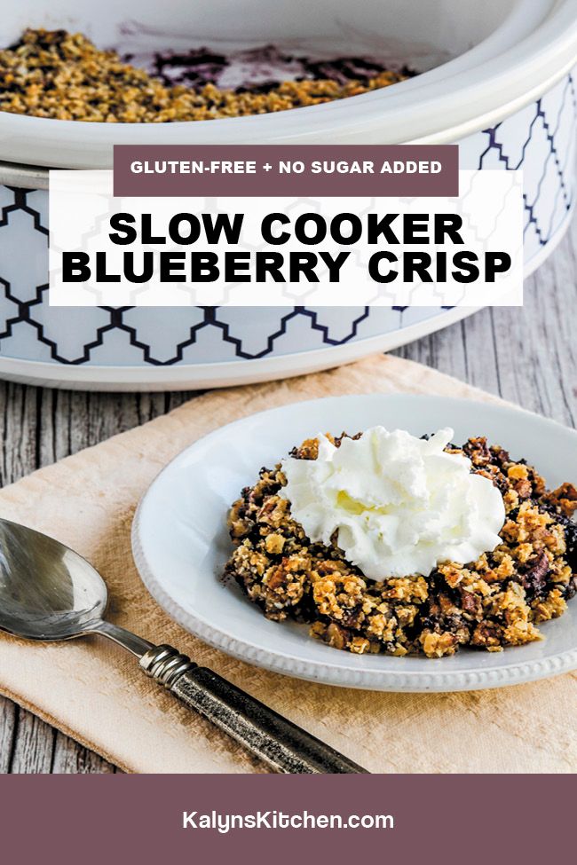 Slow Cooker Blueberry Crisp Pinterest image